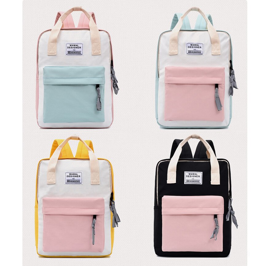 Casual Backpack Canvas Women Backpacks Korean Travel Shoulder Bags Student Primary School Bags For Teenage Girls