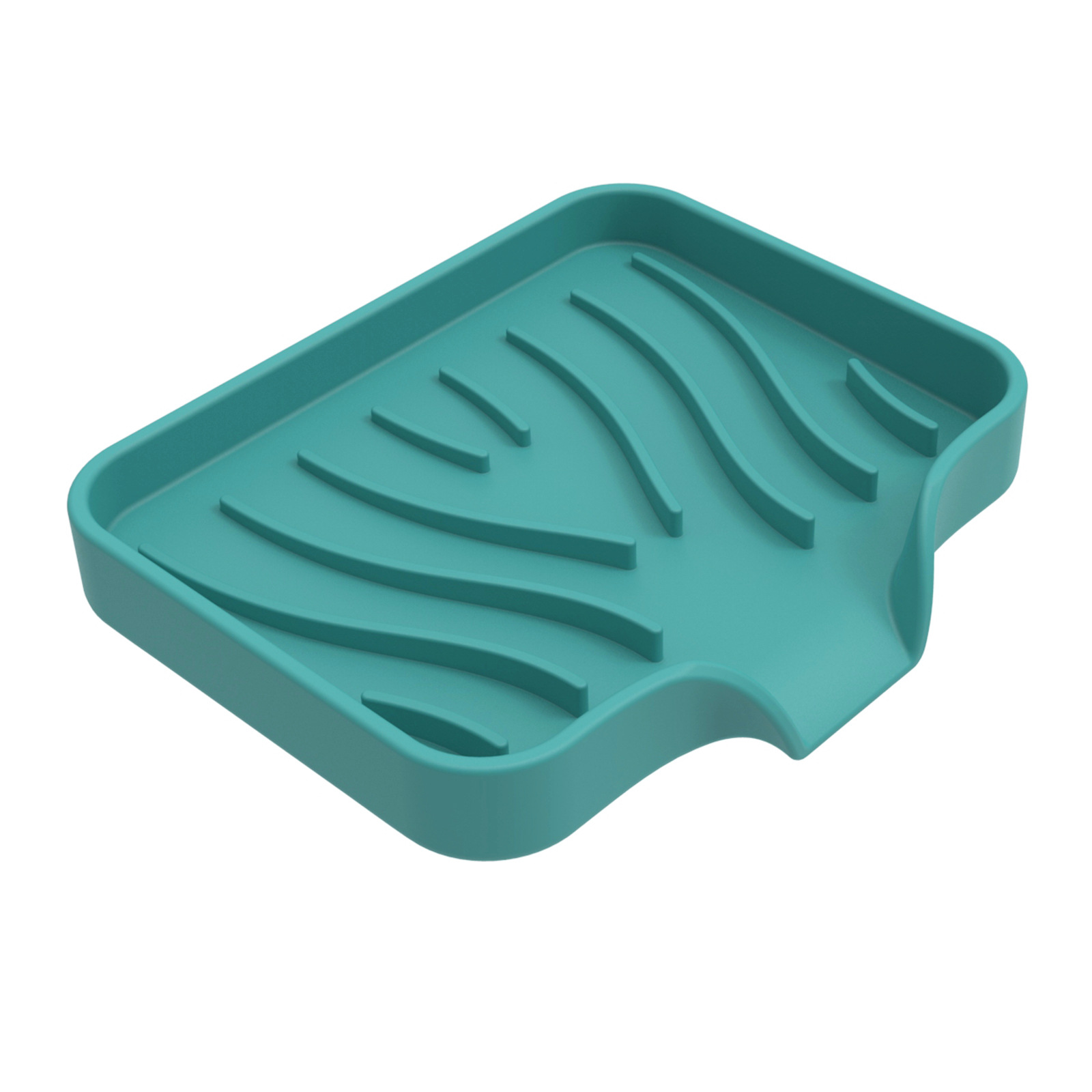 Sink Silicone Tray With drain Soap Sponge Storage Holder Countertop Sink Scrubber Brush Soap Storage Rack Kitchen Organizer: light green