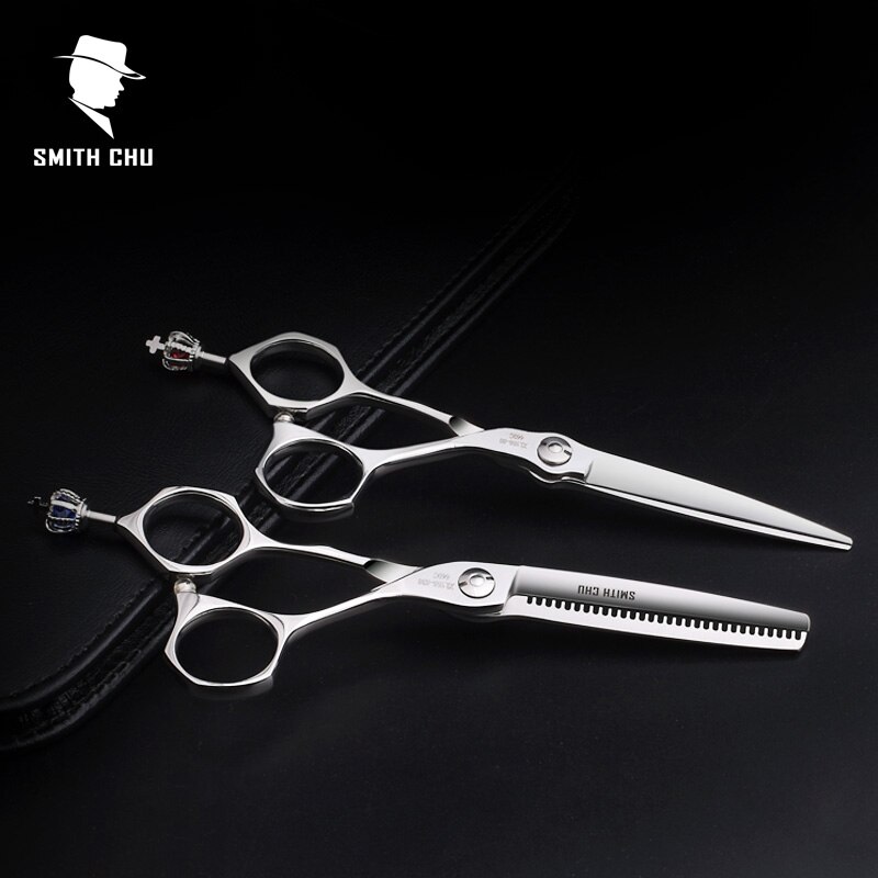 Smith Chu Crown XL156 6 Inch 440C Stainless Salon Barbers Thinning Scissors Hairdress Scissors Sets