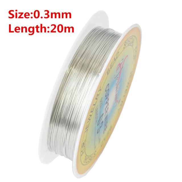 0,2-1mm Gold Silber Überzogene Cord String Gewinde Draht Neue Heiße Hohe Perlen Handwerk Metall seil Fit DIY Schmuck Kennzeichnung: Silvery 0.3mm