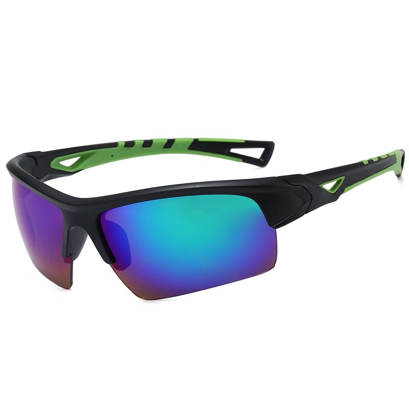 Specialized Anti-UV Fishing Glasses Men Women Anti-glare Fishing Sunglasses Outdoor Windproof Cycling Driving Hiking Eyewear: Black Green