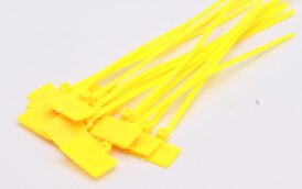Brida de cables de señalización de Color, etiqueta de 4x150, brida de nailon, marcado de cables de red de plástico, cantidad suficiente de 250 letreros: yellow