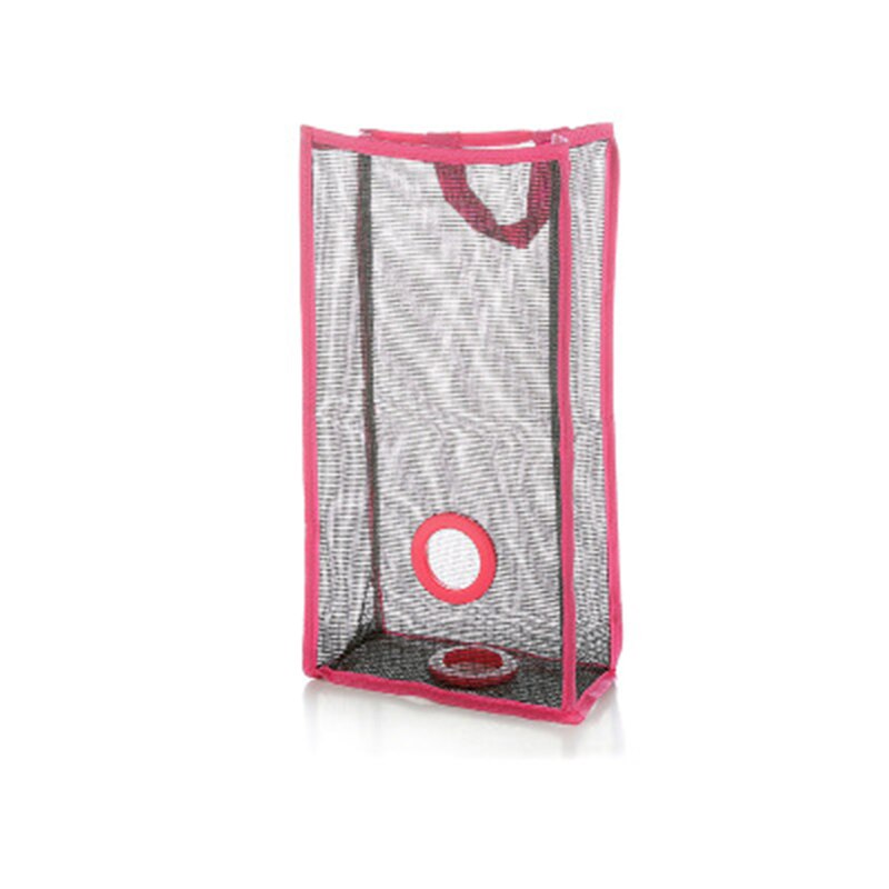 1Pc Plastic Garbag Bag Holder Stand Rubbish Trash Basket Wall Mounted Hanging Storage Box Organizer Rack Kitchen Accessories: Pink / 38cm