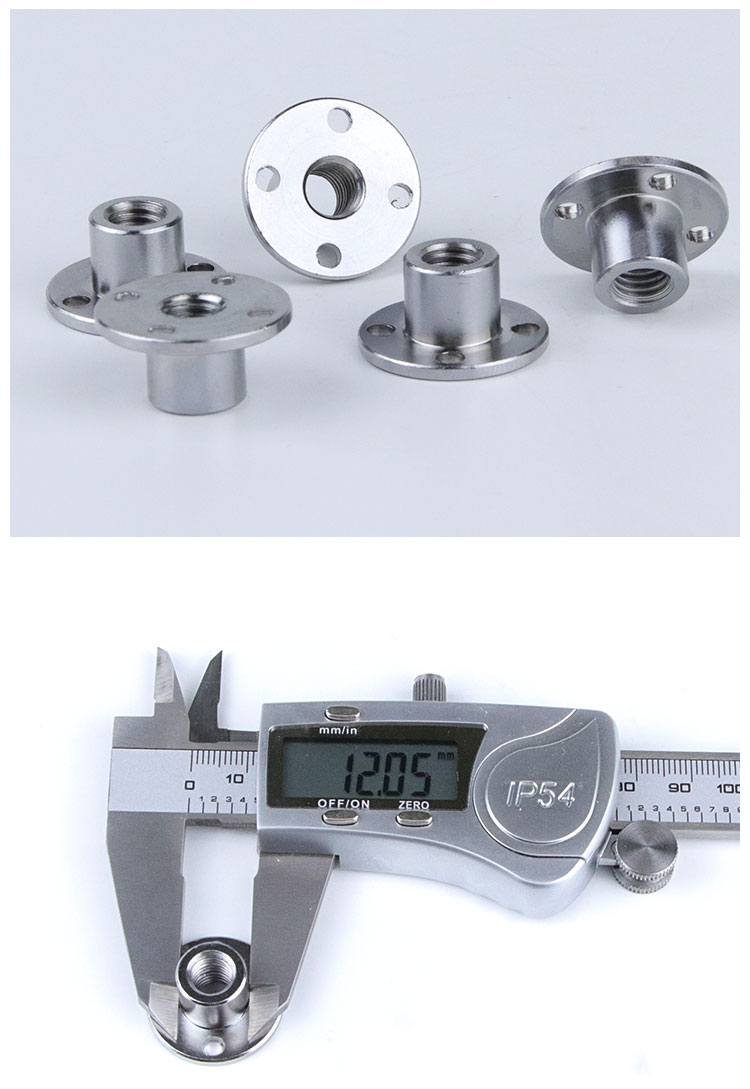 2pcs DC Gear Motor Flange M6M8 Positive and Negative Threaded Shaft Matching Nut Screw Shaft Flange