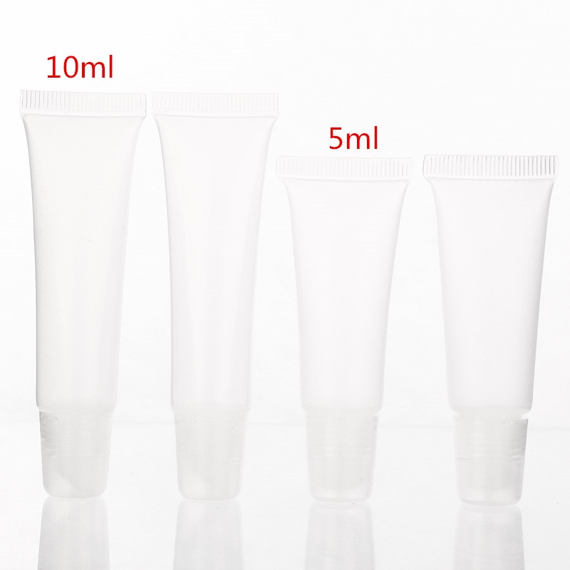 5 ml 10 ml clear Plastic Zachte Slang Buis voor Lipgloss, Lege Draagbare Squeezable Lip Verf Olie Hervulbare Container