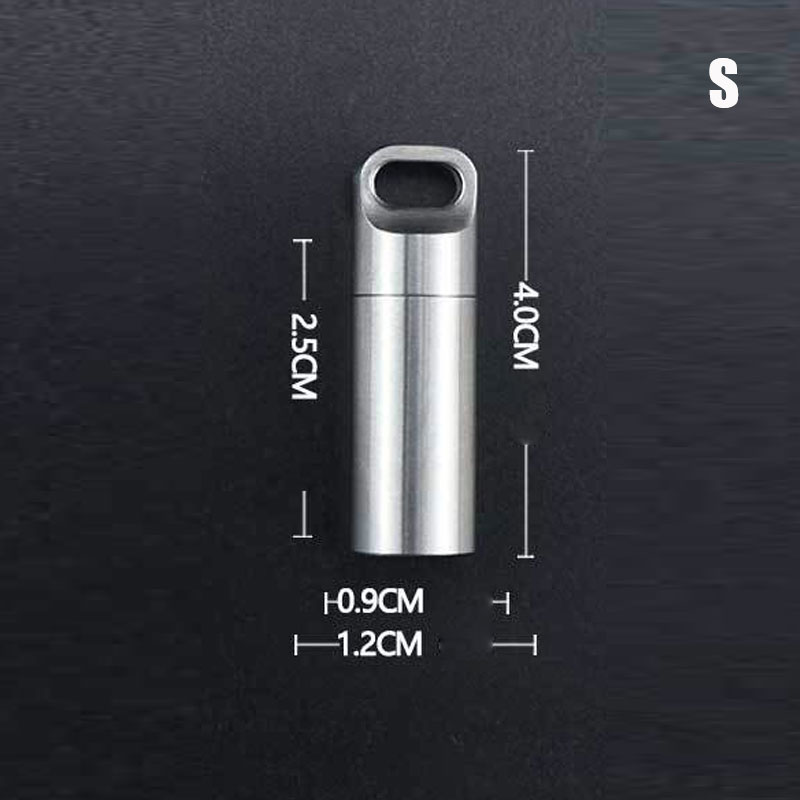 1Pcs Rvs Verzegelde Capsule Waterdicht Pillendoosje Camping Firstaid Hanger Reizen Outdoor Draagbare Pillendoosje Organizer: 13