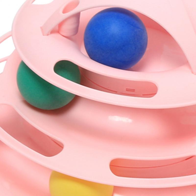 3/4 Levels Cat Toy Tower Training Amusement Plate Kitten Tower Tracks Disc Cat Intelligence Amusement Triple Disc Pet Products