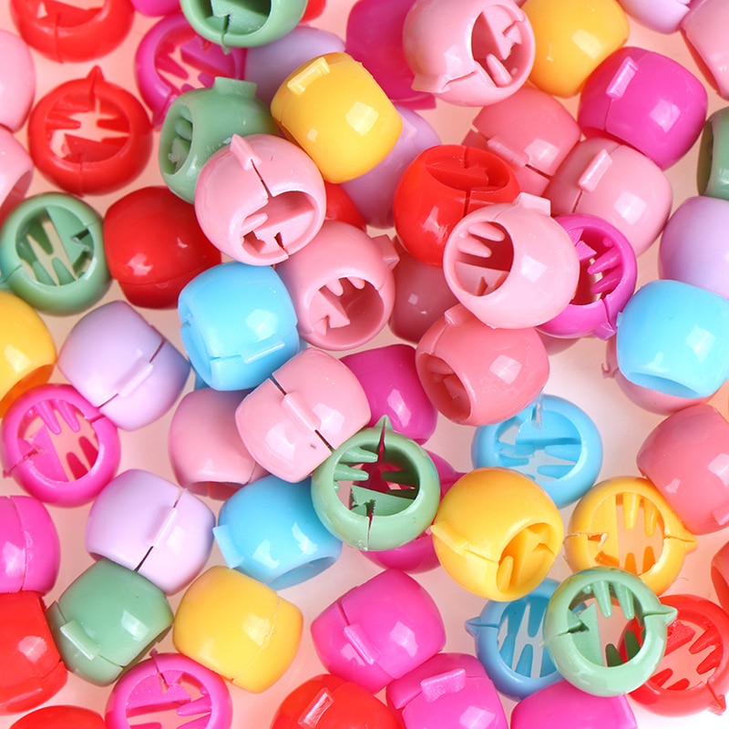 80 Pcs Haar Vlechten Maker Kralen Hoofddeksels Leuke Candy Kleuren Plastic Haarspelden Haar Klauw Clips Voor Baby Meisjes Haar Accessoires