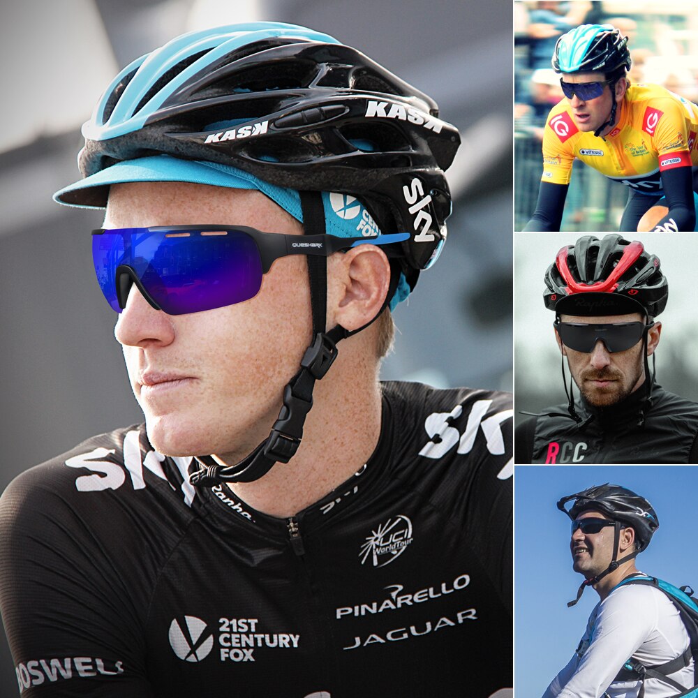 QUESHARK Fietsen Bril Gepolariseerde Fiets Bril Racing Eyewear Voor Mannen Vrouwen Sport Bril