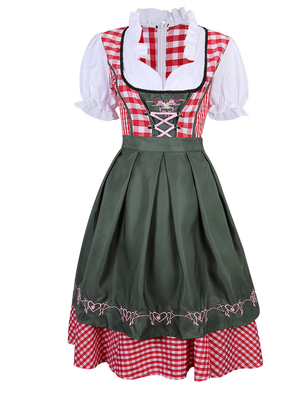 Frauen Deutsch Bayerische Dirndl Kleid Oktoberfest Traditionelle Bahre Mädchen Kostüm W/Schürze: M