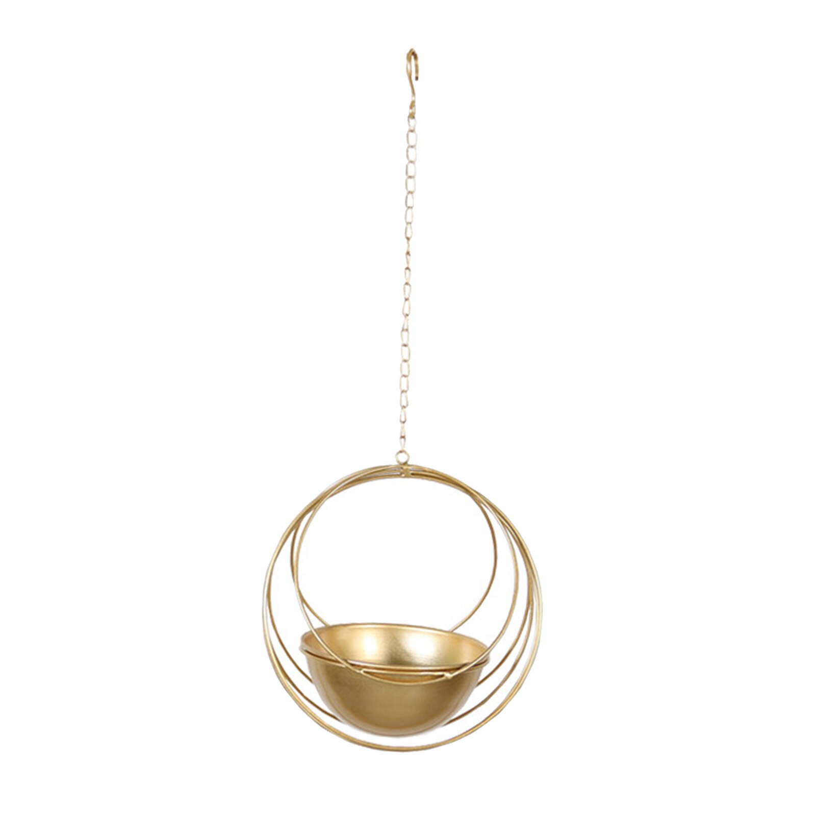 Nordic Style Ceiling Hanging Planter Modern Pot Holder Flowerpot: Multi-rings Gold