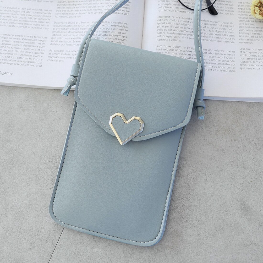 Women Purses Solid Color Leather Shoulder Strap Bag Mobile Phone Big Card Holders Wallet Handbag Pockets for Girls: style2 06