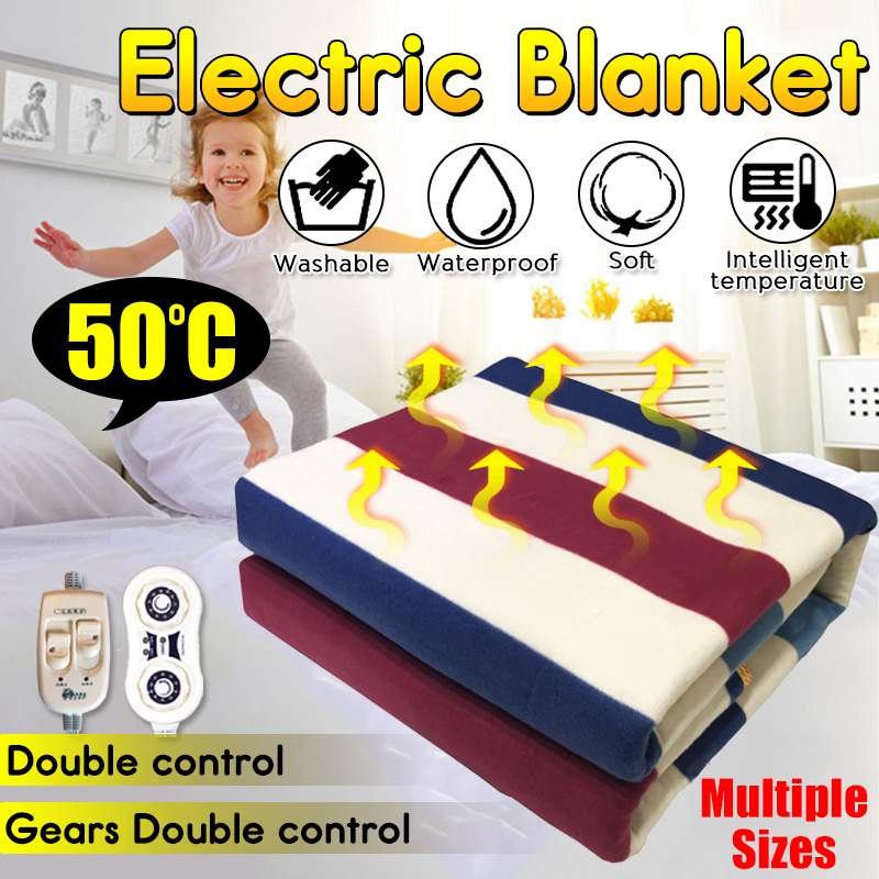 Electric Blanket Double Single 220V Electric Heating Blanket Bed Warmer Electric Heated Blanket Thermostat Fast Heating Heat Pad