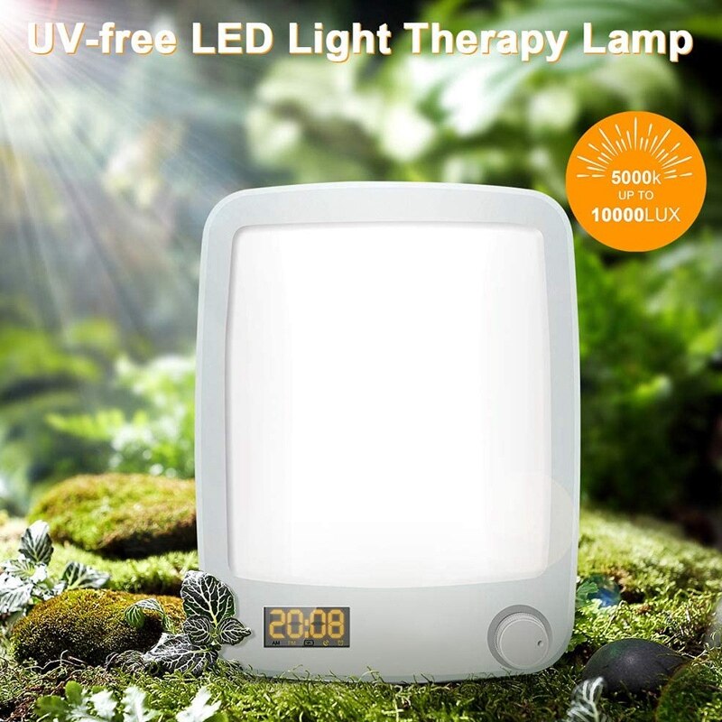 Lichttherapie Lamp,10,000 Lux Uv-Gratis Led Therapie Lamp, energie Licht Wake-Up Light Wekker & Snooze Eu Plug