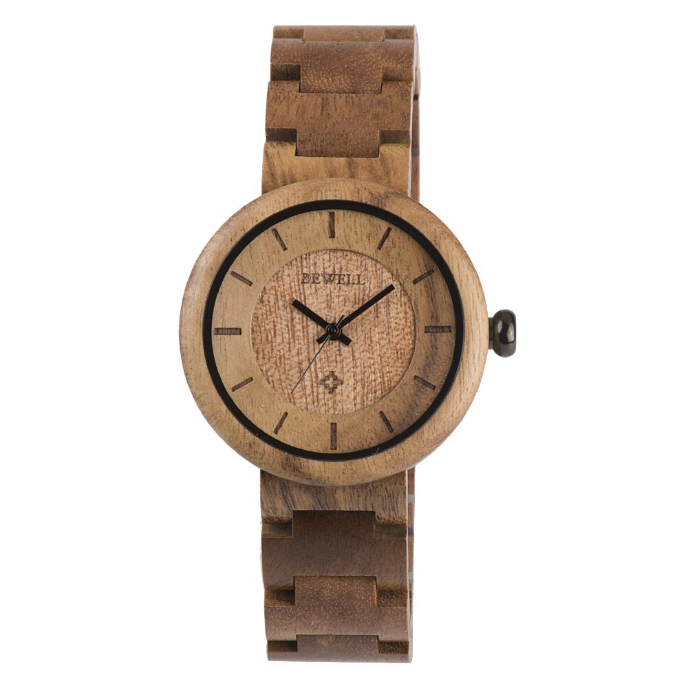Bewell Luxury Brand Wooden Watches for Women Simple Ladies Dress Watches Quartz Wristwatches Waterproof relogio feminino Clock: Style 2
