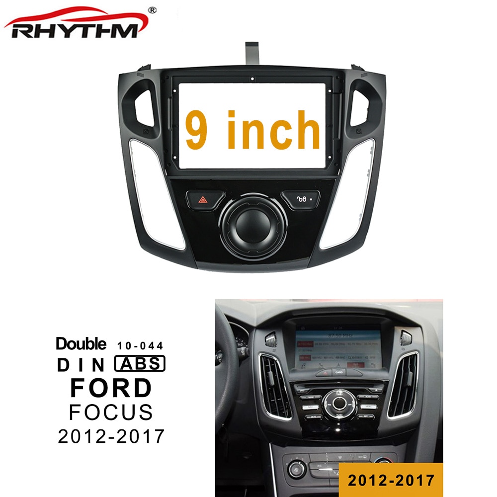 9 tommer din bilradio fascia ford focus stereo panel panelmontering installation din frame installation kit fasc – Grandado