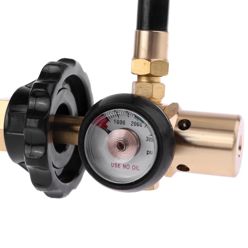 Brass Helium Latex Balloon Inflator Regulator With Pressure Gauge For G5/8 Tank Valves 145*135mm Pressure Reducer63HF