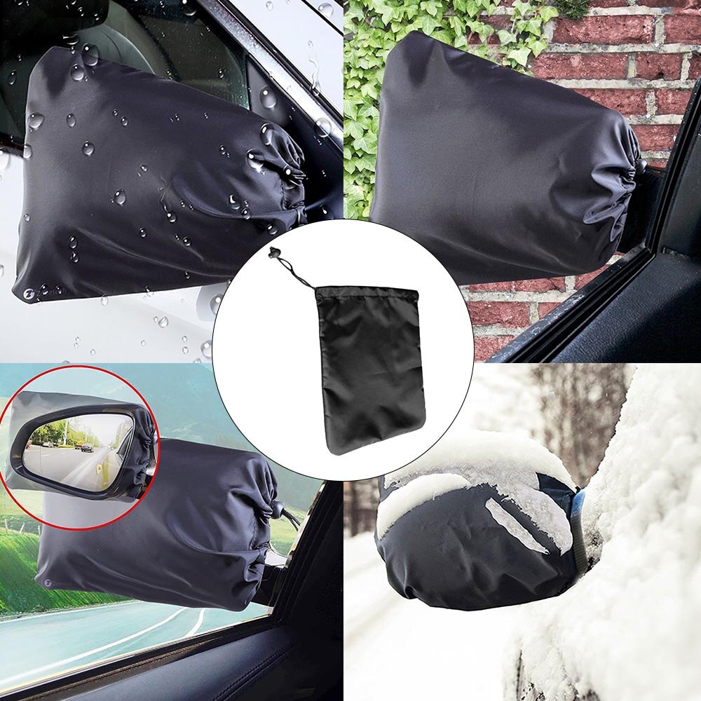 33*27cm bil værbestandig bilspeildeksel solskjermbeskyttende universell sidespeil snødekke passer til de fleste kjøretøyer