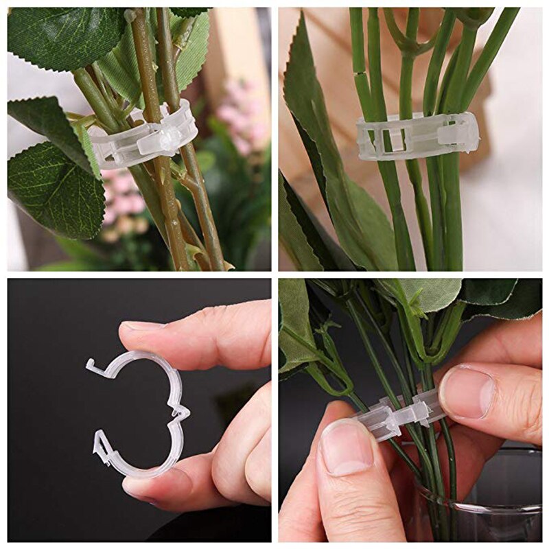 100pc plastik espalier tomat clips støtter forbinder planter vinstokke espalier espalier bure drivhus veggie have plante klip