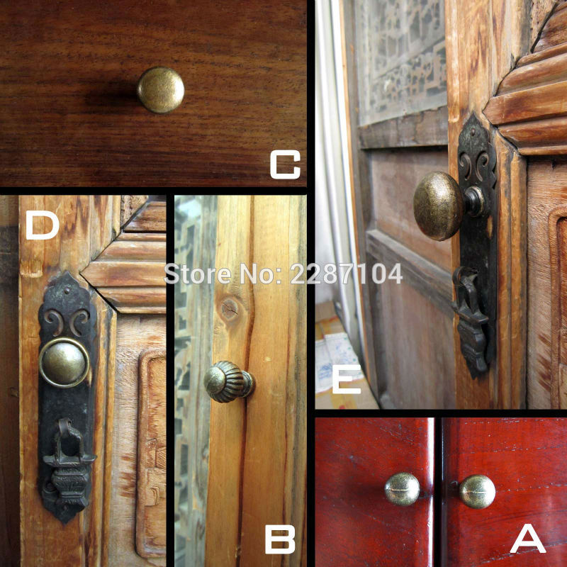 Poignée de meuble en laiton antique, bronze vintage, rond, coffre à bijoux, armoire, planche de Chi, commode, MELDoor, fenêtre, bouton côtelé, 2 pièces
