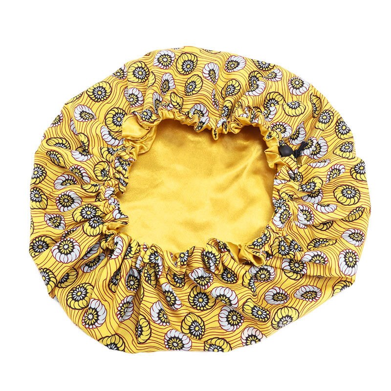 Afrikaanse ankara patroon kindermuts dubbele lagen verstelbare tulband satijnen voering slaapmuts kinder slaapmuts hoofdbedekking tbk -03: Kleur 77c