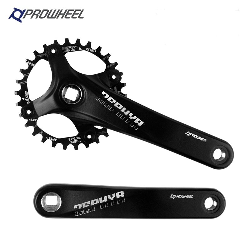Prowheel bicicleta BCD 104 manivela piñones 170/75mm biela de aleación de aluminio agujero cuadrado bicicleta 30/32/34/36/38T bielas de montaña