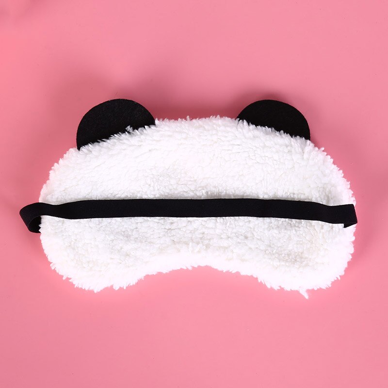 1Pc Cartoon Panda Ontspannen Ijs Of Warm Kompres Slaapmasker Slapen Masker Zwart Masker Bandage Op Ogen Voor Slapen