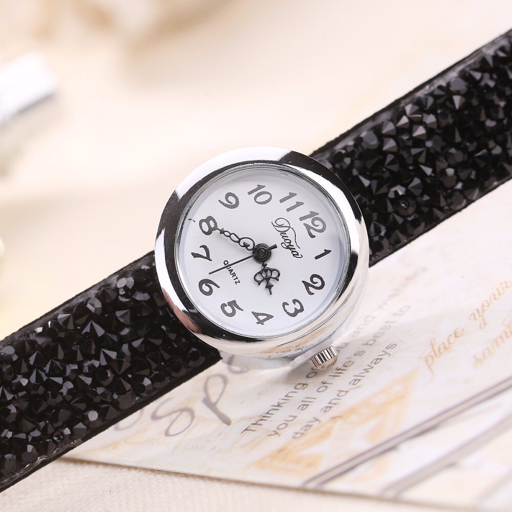 Minhin merk horloges dames casual jurk kristal leren wikkel armband horloge dames klassieke quartz polshorloges