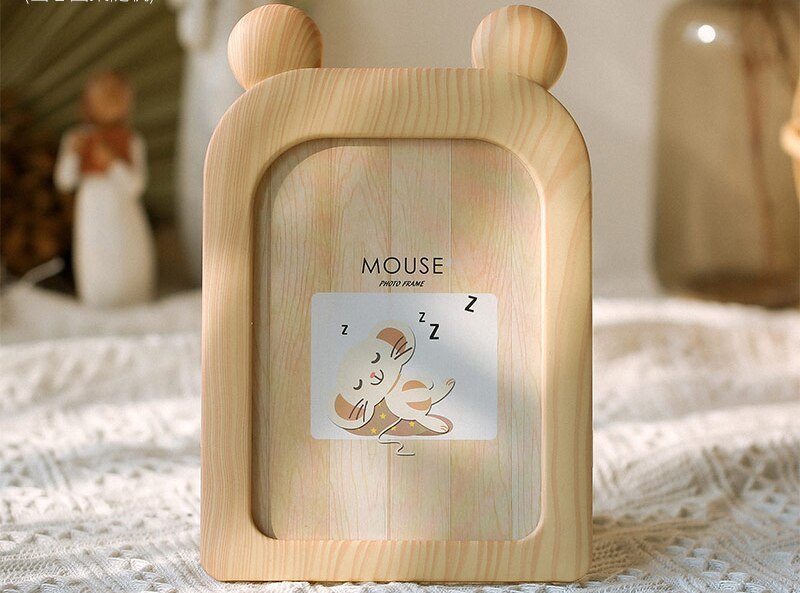 Dierenfotolijst van 7 inch voor kinderen, houtnerf, kinderstijl, cartoonstijl, bureaudecoratie, accessoires  zh448: Stijl 3