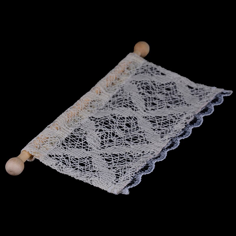 1:12 Mini Curtain Golden Rod Exquisite Lace Curtain Dollhouse Miniature Dollhouse Miniature AlloyFurniture Windows Accessories: 3