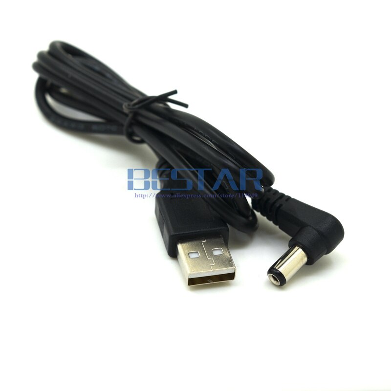 USB 2.0 to DC 5.5mm / 2.1mm 5.5 * 2.1 mm 5.5x2.1 tubular 5 Volt DC Barrel Jack Power charge Cable 1m Elbow Right Angle