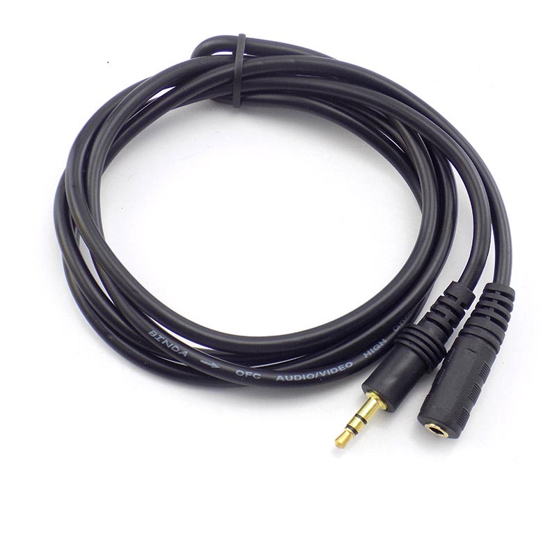 1.5/3/5/10M MP3/MP4 3.5mm Stereo Male To Male Jack Male To Female Audio Aux Extension Cable Cord For Computer Laptop: WHITE / 1.5m