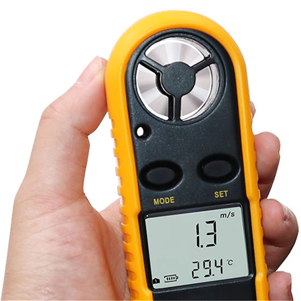 Digital Anemometer GM816 Mini Wind Speed Gauge Air Velocity Airflow Meter 0-30m/s -10~45C with LCD Back Light Display