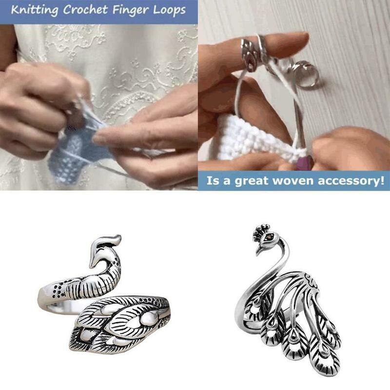 Adjustable Knitting Loop Crochet Loop Knitting Accessories Knitting Ring Adjust Finger Wear Thimble Yarn Guides Knitted Rings