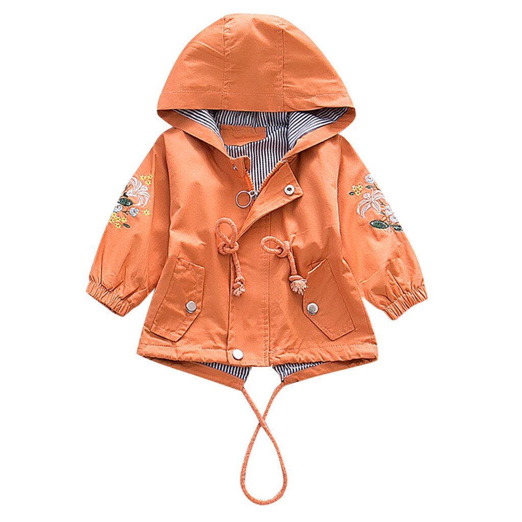 Windjack Kinderen Jassen Peuter Baby Kleding Kids Meisjes Bloemen Hooded Winddicht Jas Uitloper Casual Kleding