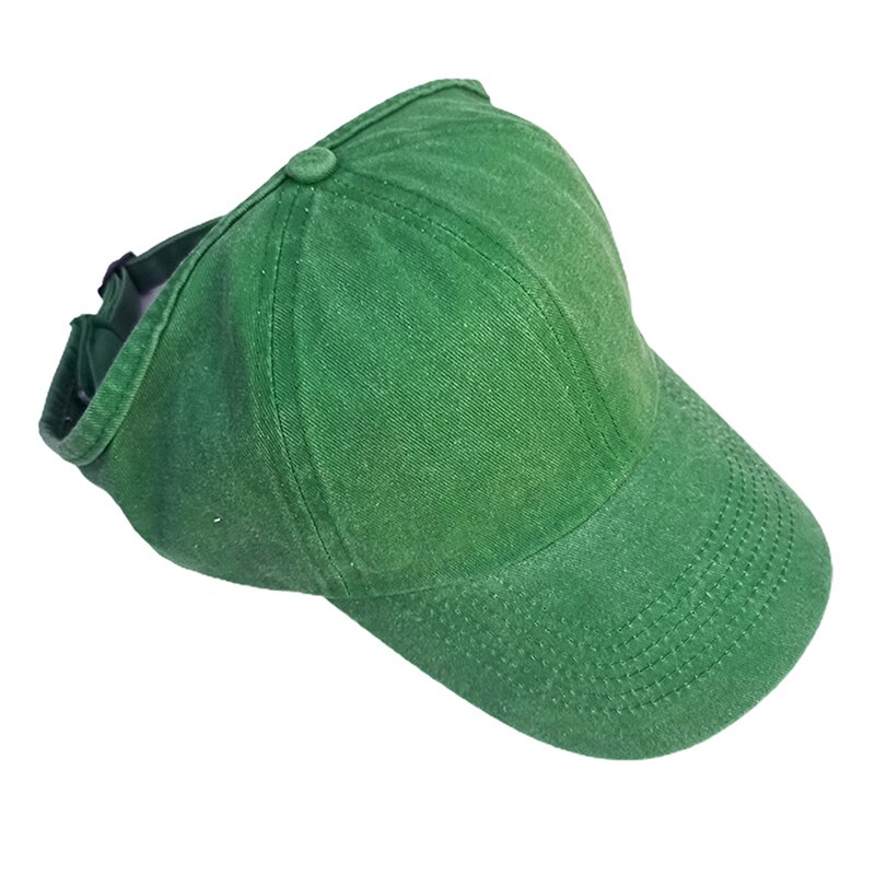 Gorra de béisbol con cola de caballo para mujer, gorros de moño desordenado para mujer, Snapback de algodón lavado, visera de verano informal, sombreros deportivos para exteriores: green