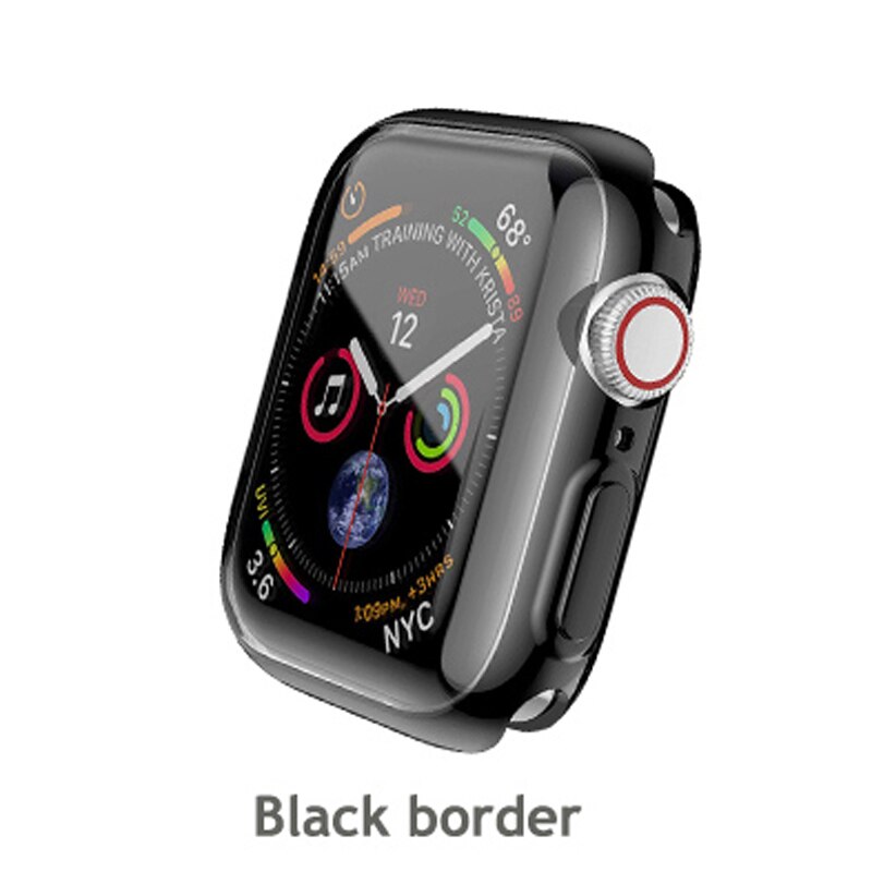 Voor apple watch series 5/4/3/2/1 hoesje voor apple watch screenprotector algemene beschermhoes voor i watch 38mm 40mm 42mm 44mm: Zwart / 42mm