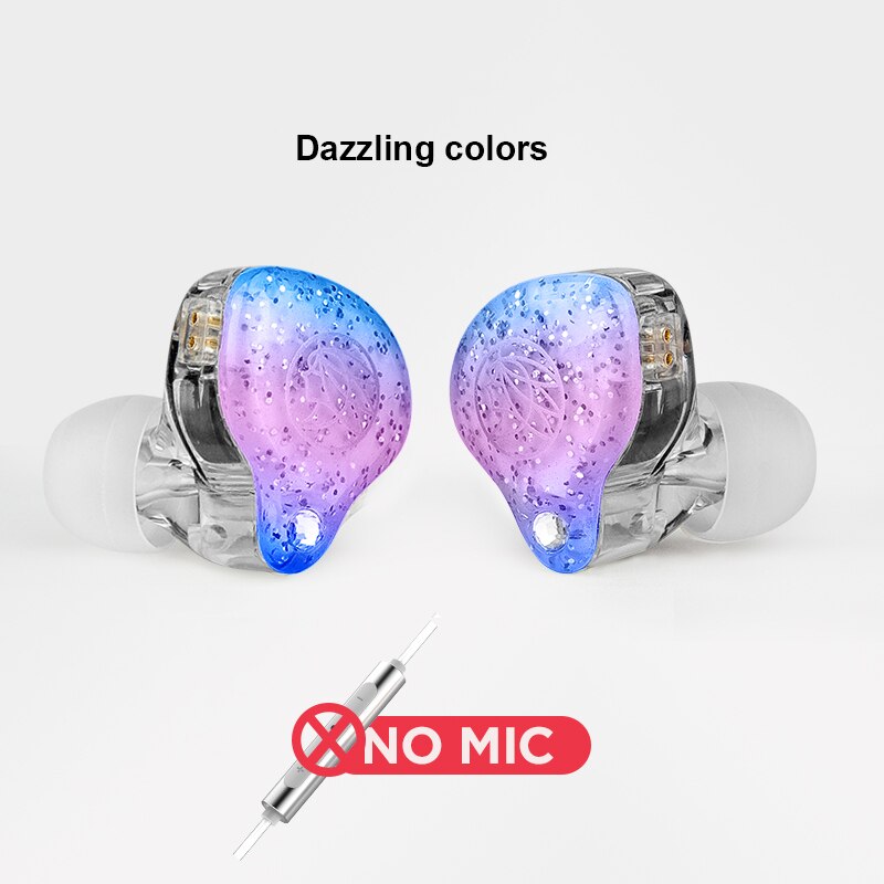 TFZ Live 1 wired earphones Monitor hifi 3.5mm 0.78m cable headset Active Noice Cancelling Detachable earbuds with mic for phone: 010Dazzling Colors