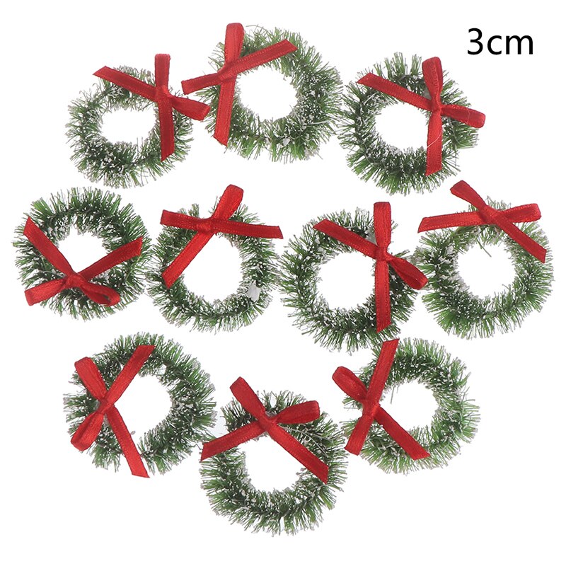 Guirnaldas de Navidad en miniatura para decoración del hogar, miniartesanía de casa de muñecas, artesanal, bricolaje, casa de muñecas, 10 Uds.: A3