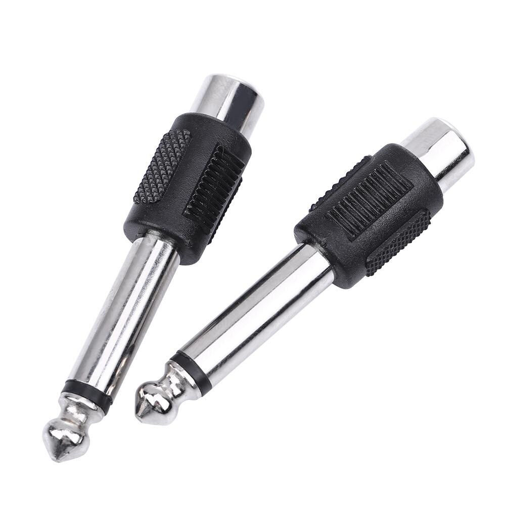 Adaptadores de Audio RCA/AV hembra a macho, 6,35mm, 1/4 pulgadas, 4 Uds.