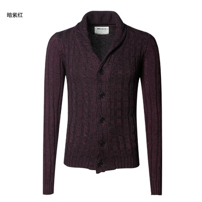 Herren zur Seite fahren männlichen v-ausschnitt Winter Strickjacke männer Strickwaren zur Seite fahren Dünne Beiläufige Mantel strickjacke masculino herbst J281-2: dunkel Violett rot / M