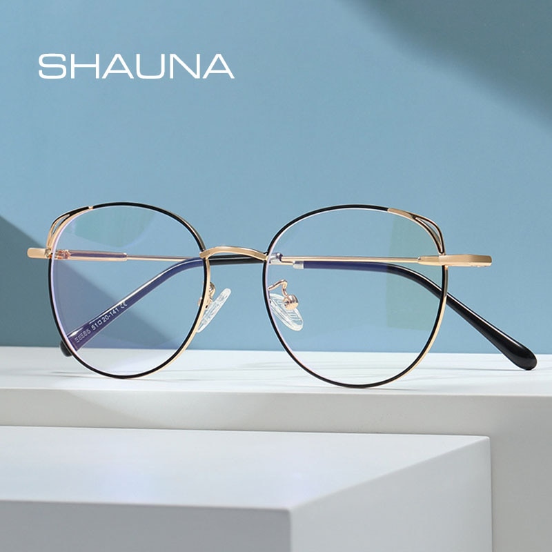 Shauna Retro Anti Blauw Licht Brillen Frames Metal Grandado 8808