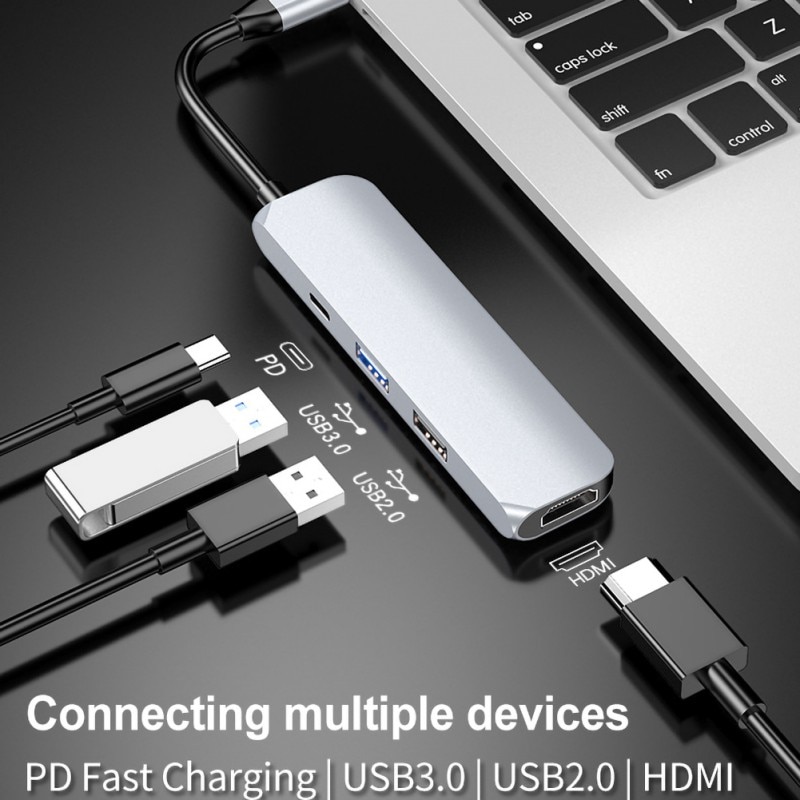 4 in 1 Typ C Hub USB 3.0 5Gbps 4K HD Klar HDMI PD Schnelle Ladung Konverter Adapter