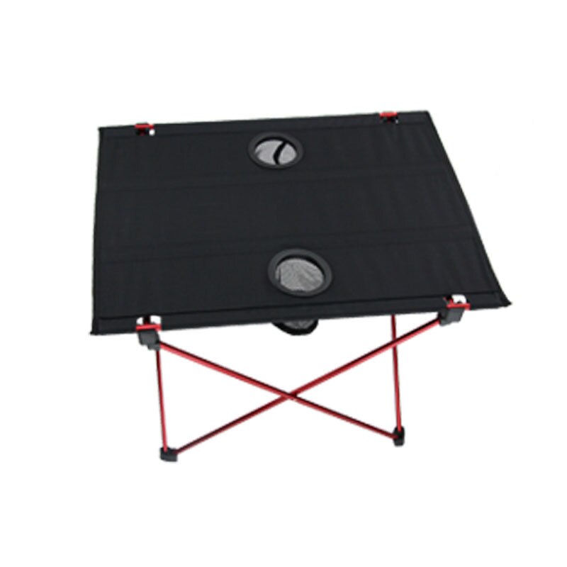 Ultralight Fabric Foldable Camping Table With Cup Holder Outdoo Little Beach Collapsable Desk Portable Lightweight Folding Desk: HWT026-red