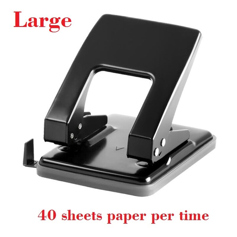 Heavy Duty 2-Hole Punch Metal 2 Holes Puncher Machine Save Effort Comfort Handle Perforadora De Papel; 40-Sheet Capacity: Large