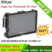 NITZE 5.5 MONITOR CAGE FOR FEELWORLD F6 PLUS MONITOR WITH HDMI-Compatible CABLE CLAMP - TP-F6PLUS Monitor Rig Protective cage
