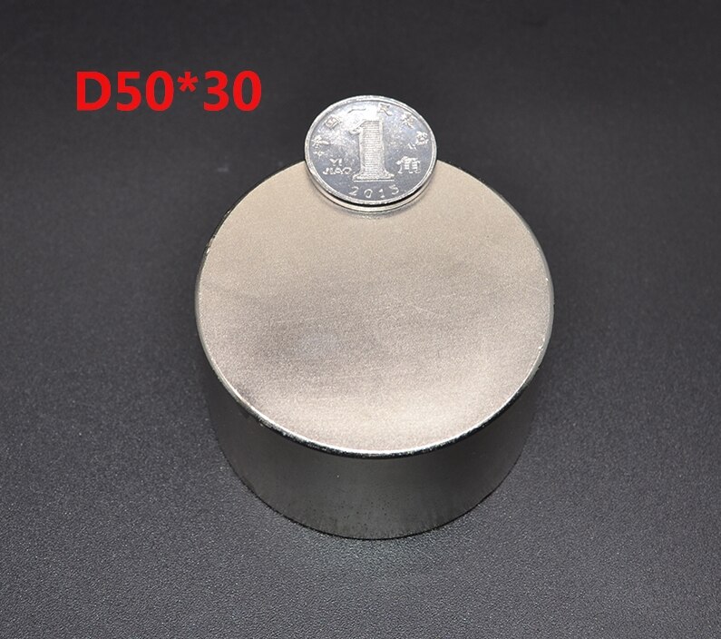 1pcs 50*30mm Sterkste Permanente Krachtige Magneet Neodymium Magneet 50x30 N52 Super Sterke Ronde Magneet zeldzame Aarde NdFeb magneet