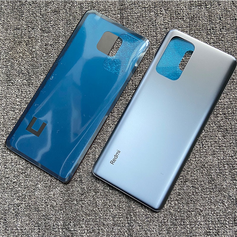 リアガラス携帯電話ケース,6.67インチ,ステッカー付き,Xiaomi Redmi Note 10 Pro,M2101K6g用: Note 10 Pro Gray