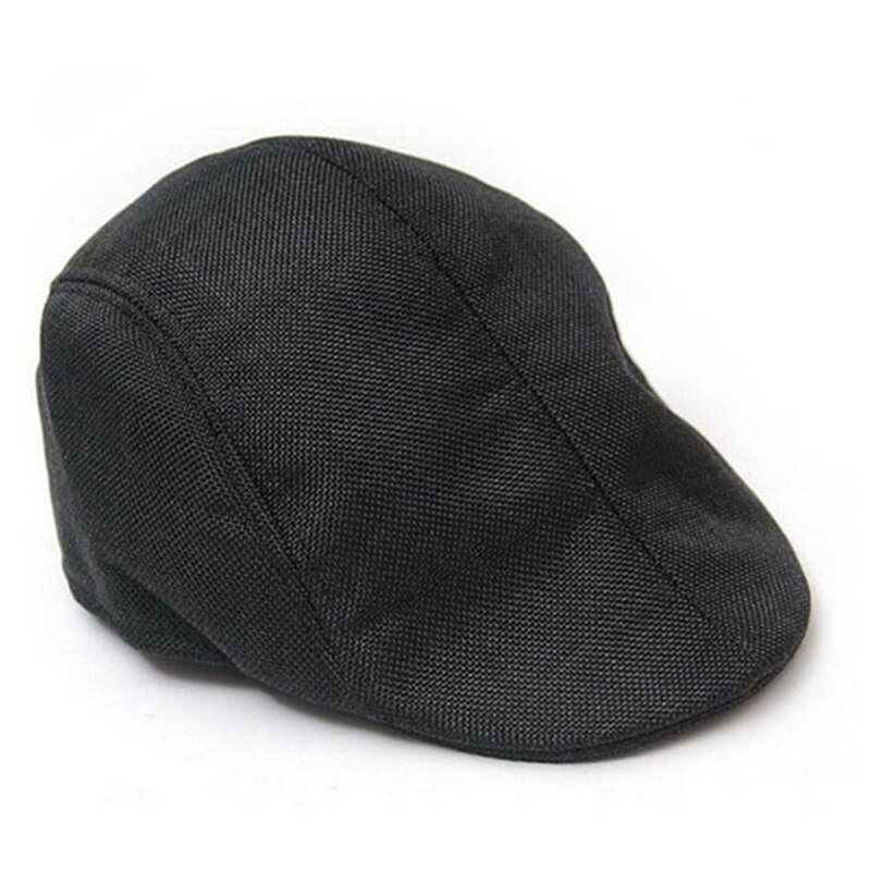Para Mujer gorra plana de taxista de Boina de pico de pato Golf de gorras sombrero Boina de vendedor de periódicos sombrero de la Boina de otoño e invierno: Black