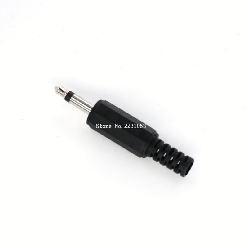10PCS/Lot 3.5mm Head Phone Connector Male Mono Audio Jack Plug 3.5 mm With Black Plastic Housing